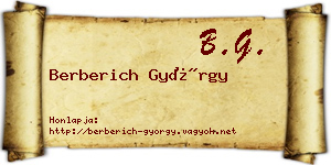 Berberich György névjegykártya