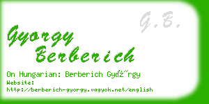 gyorgy berberich business card